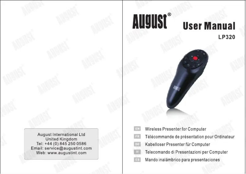 Page n°1 - Manuel utilisateur August LP320