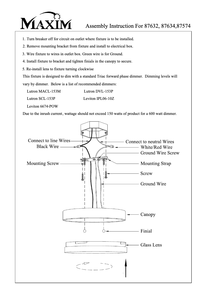 Page n°1 - Manuel utilisateur Maxim 87634C