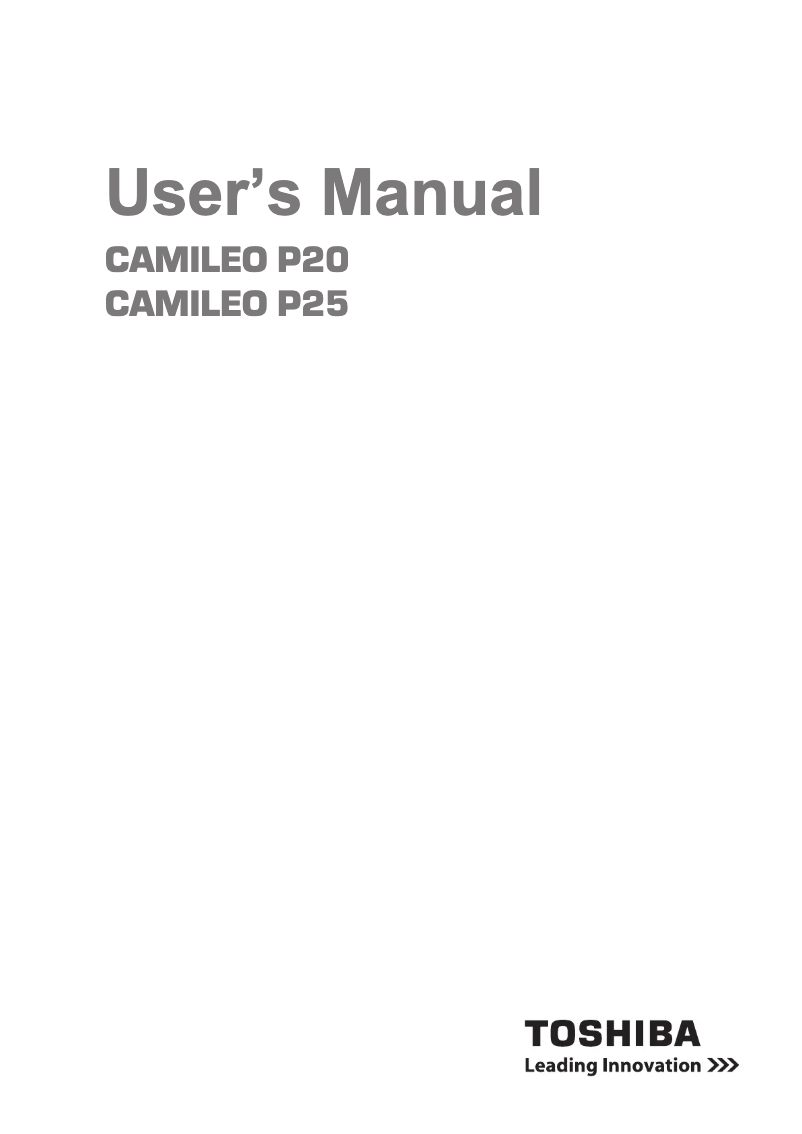 Image de la première page du manuel de l'appareil Camileo P20