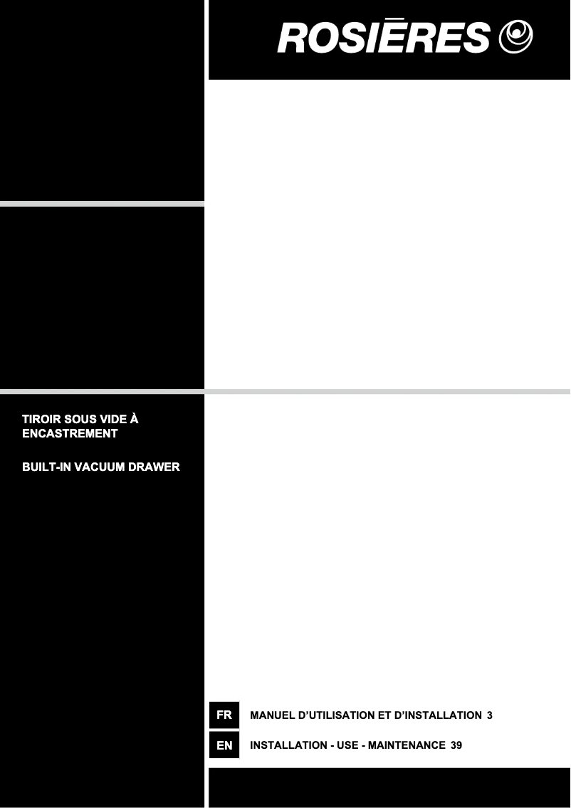 Página 1 del manual Manual de usuario Rosieres RVSD14 SV