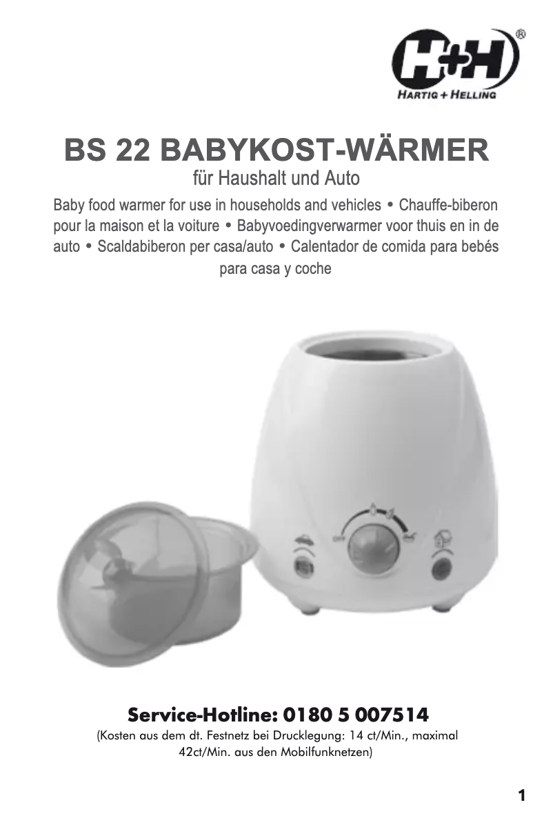 Page 1 de la notice Manuel utilisateur Hartig & Helling BS 22