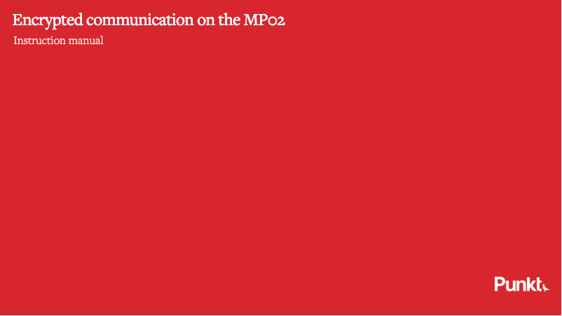 Page 1 de la notice Manuel utilisateur Punkt MP02