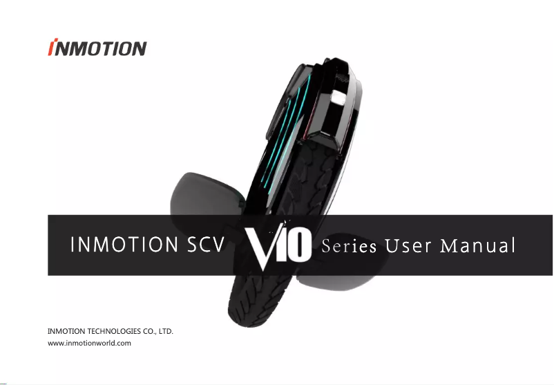 Page 1 of the manual User Manual InMotion V10