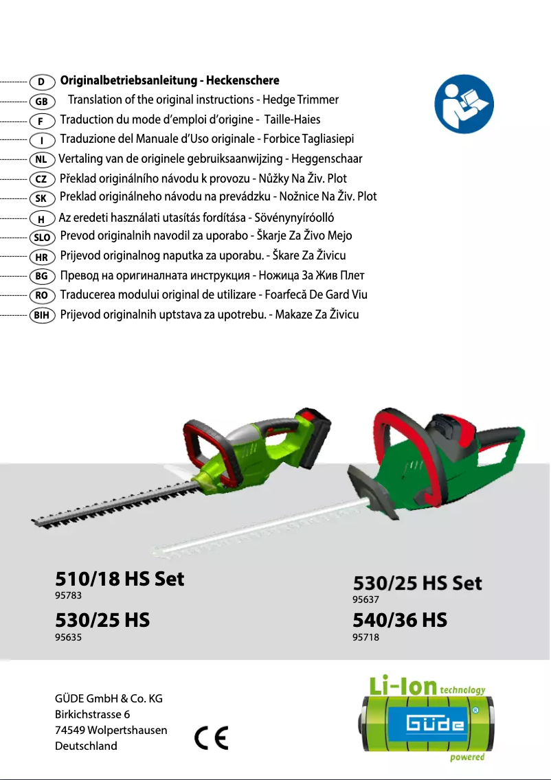 Page n°1 - Manuel utilisateur Güde HS 530/25