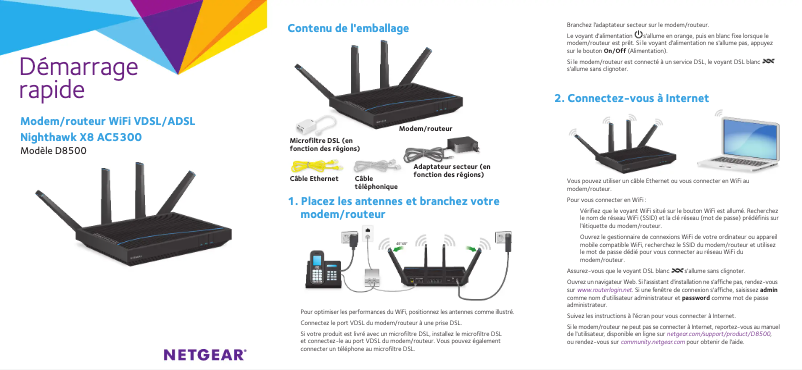 Page n°1 - Guide d'installation Netgear Nighthawk X8 D8500
