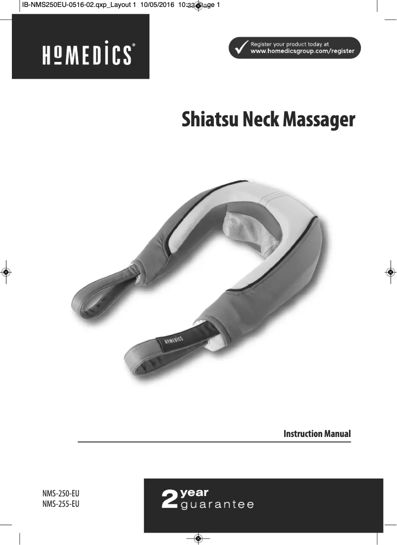 Page 1 de la notice Manuel utilisateur Homedics NMS-255-EU