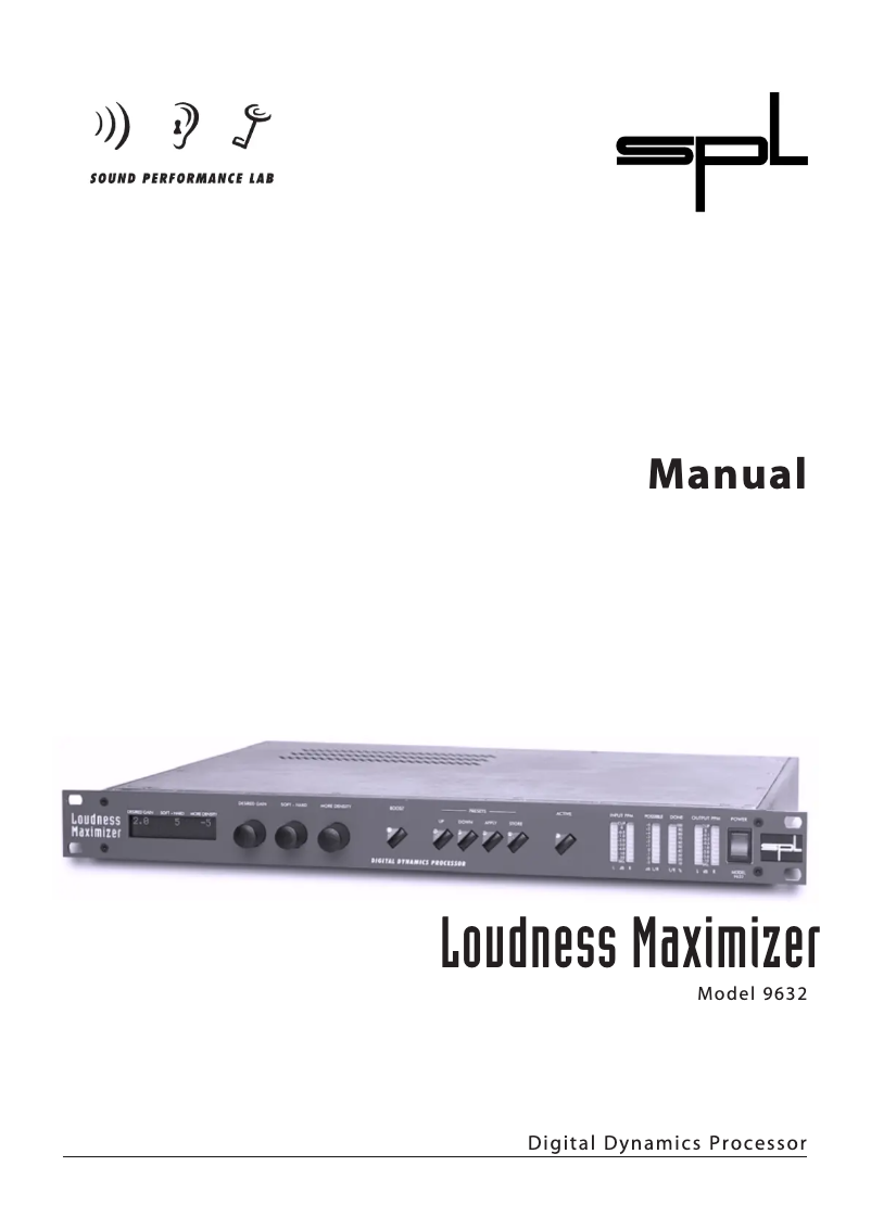 Page 1 de la notice Manuel utilisateur SPL Loudness Maximizer 9632