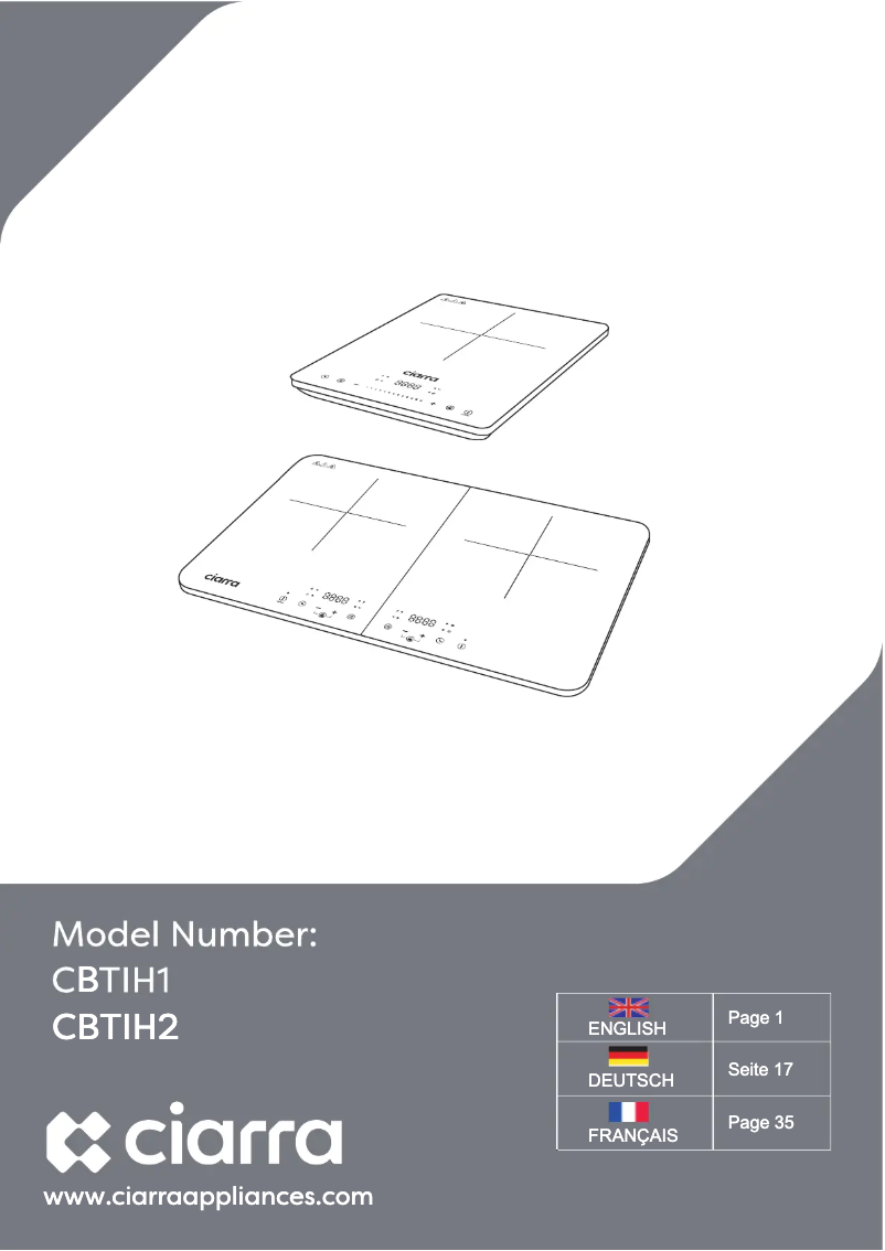 Page n°1 - Manuel utilisateur Ciarra CBTIH1
