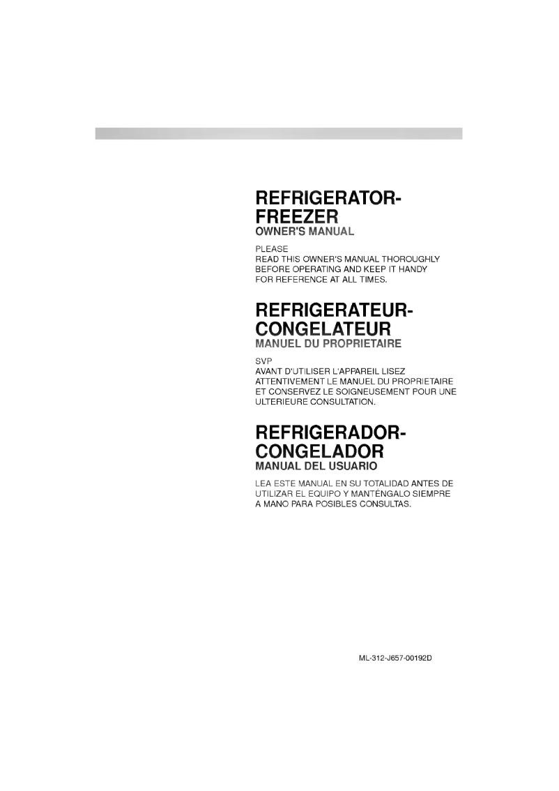 Page n°1 - Manuel utilisateur LG GR-312S