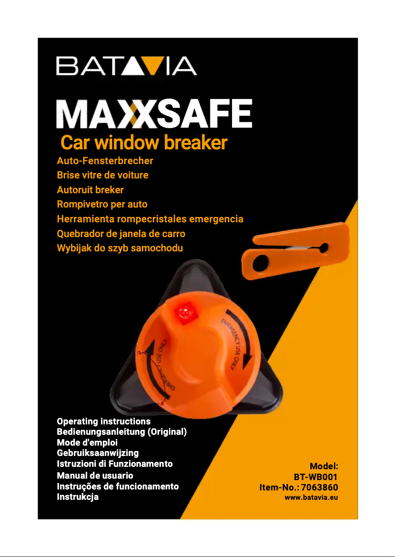 Imagen de la primera página del manual del dispositivo Maxxsafe BT-WB001