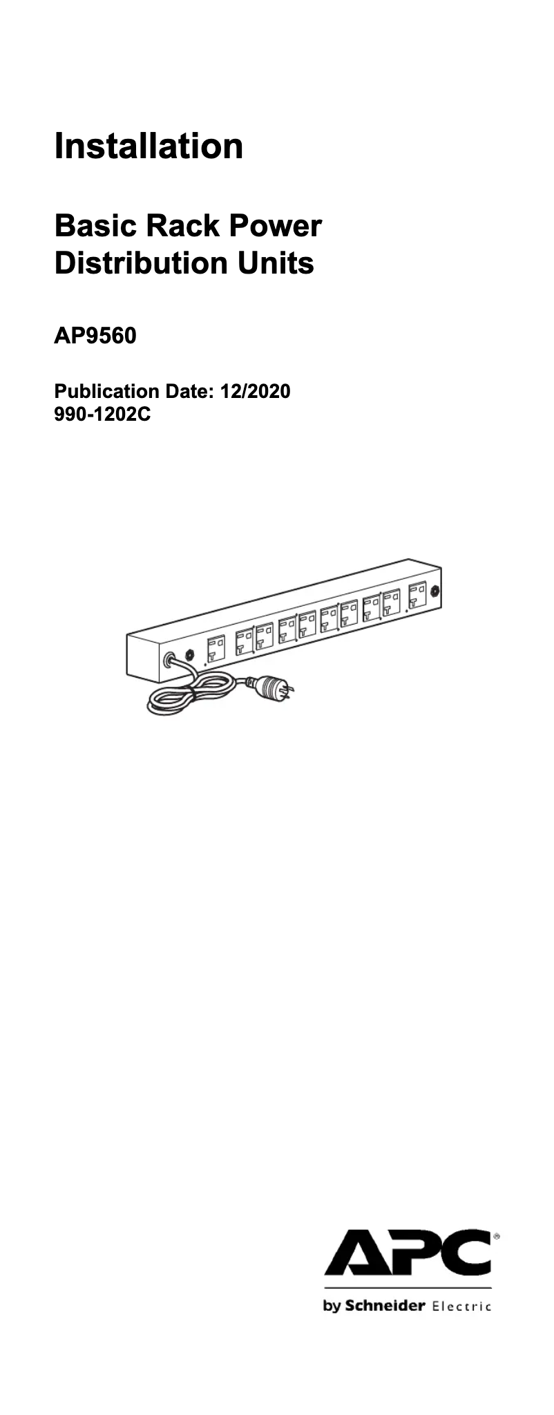 Page n°1 - Manuel utilisateur APC AP9560