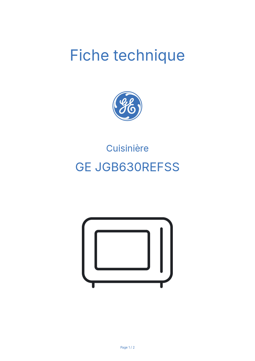 Image de la première page du manuel de l'appareil JGB630REFSS