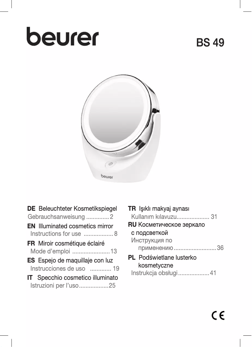 Page 1 de la notice Manuel utilisateur Beurer BS 49