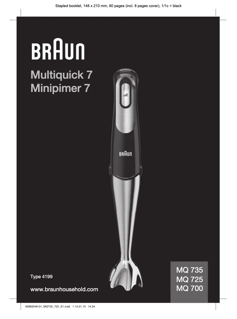 Page n°1 - Manuel utilisateur Braun Multiquick 7 MQ735