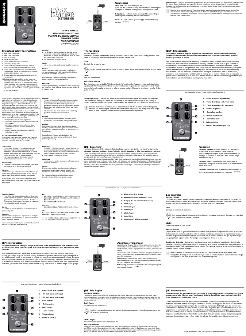 Image de la première page du manuel de l'appareil Dark Matter Distortion