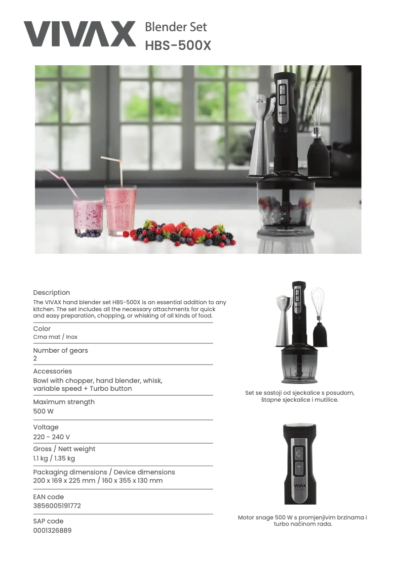 Image de la première page du manuel de l'appareil HBS-500X