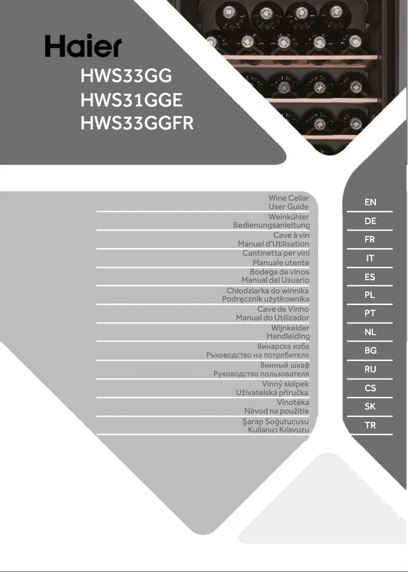 Page 1 de la notice Mode d'emploi Haier użytkownikaHWS33GGHandleidingВинарска
