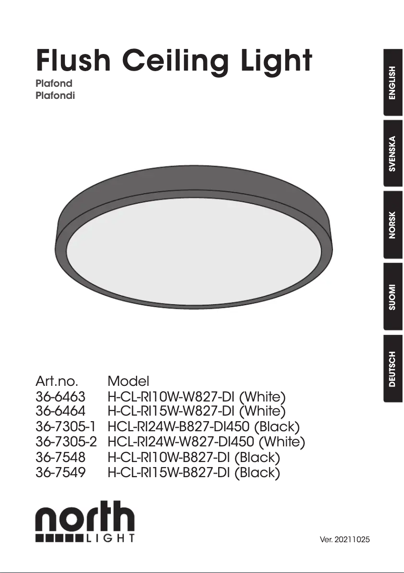 Page n°1 - Manuel utilisateur North Light Flush 36-6463