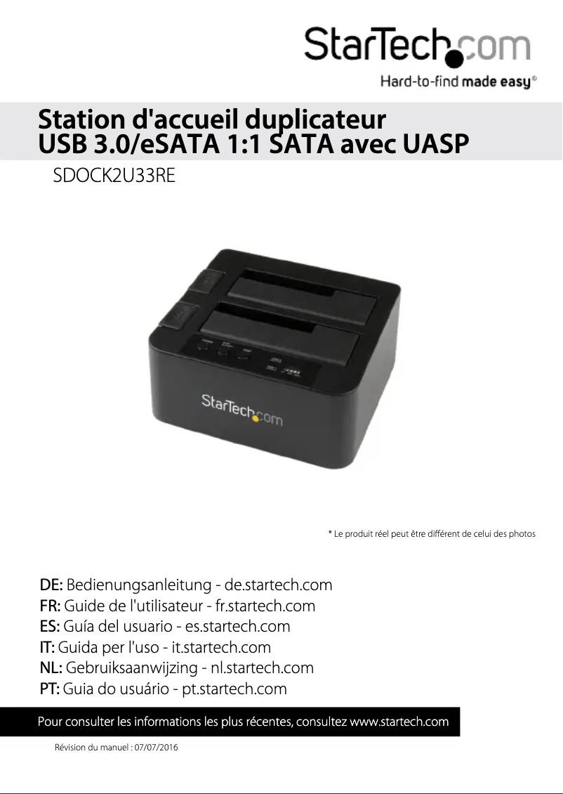 Página 1 del manual Manual de usuario StarTech.com SDOCK2U33RE