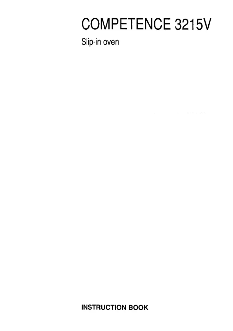 Image de la première page du manuel de l'appareil Competence 3215 V
