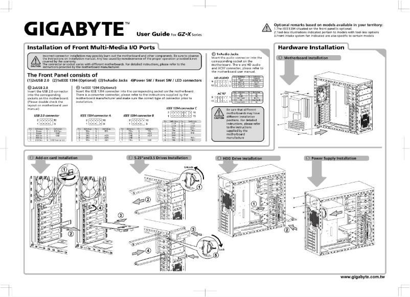 Page n°1 - Manuel utilisateur Gigabyte GZ-X7