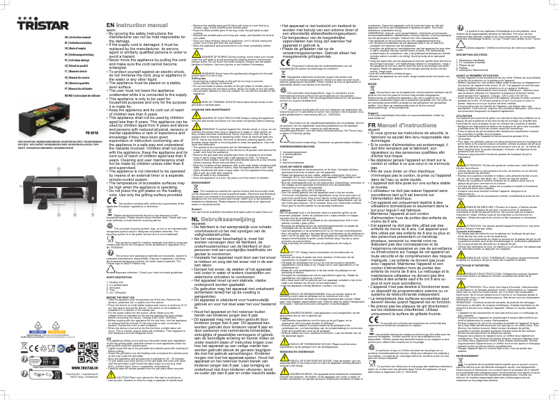 Page n°1 - Manuel utilisateur TriStar PD-8918