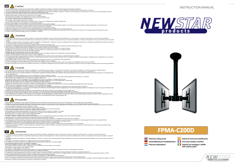 Page n°1 - Manuel utilisateur Newstar FPMA-C200D