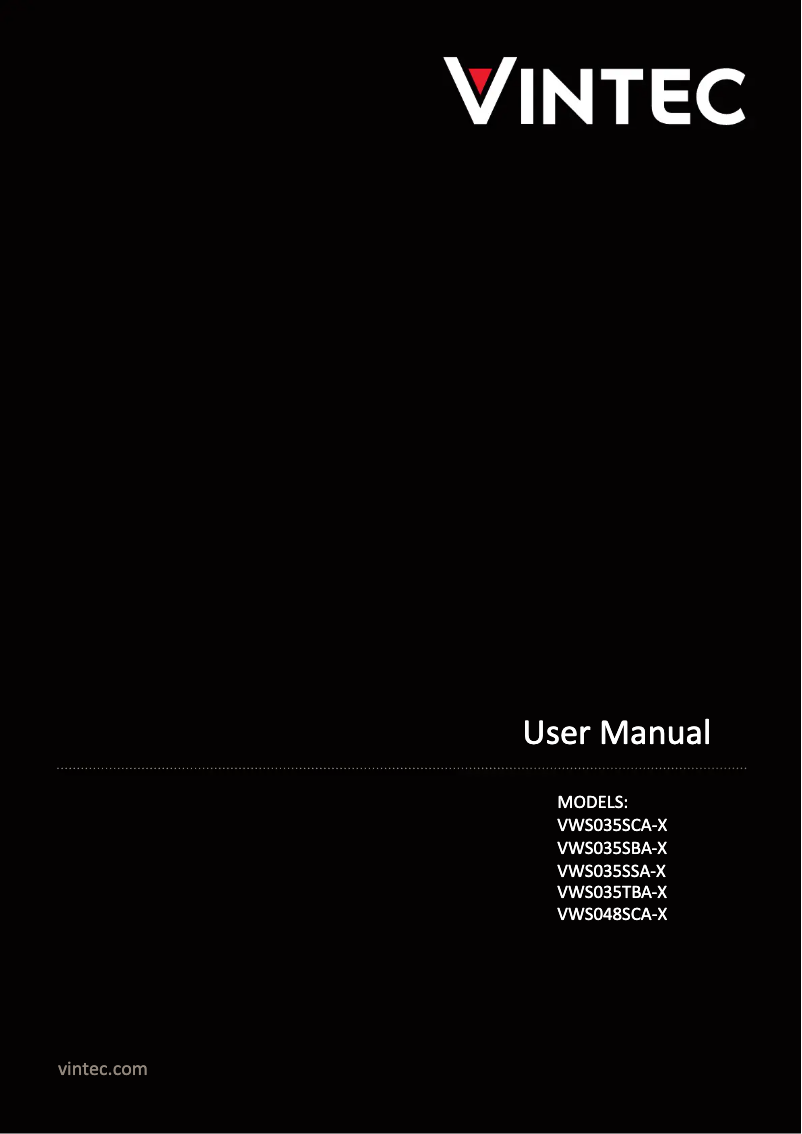 Page n°1 - Manuel utilisateur Vintec VWS035SBB