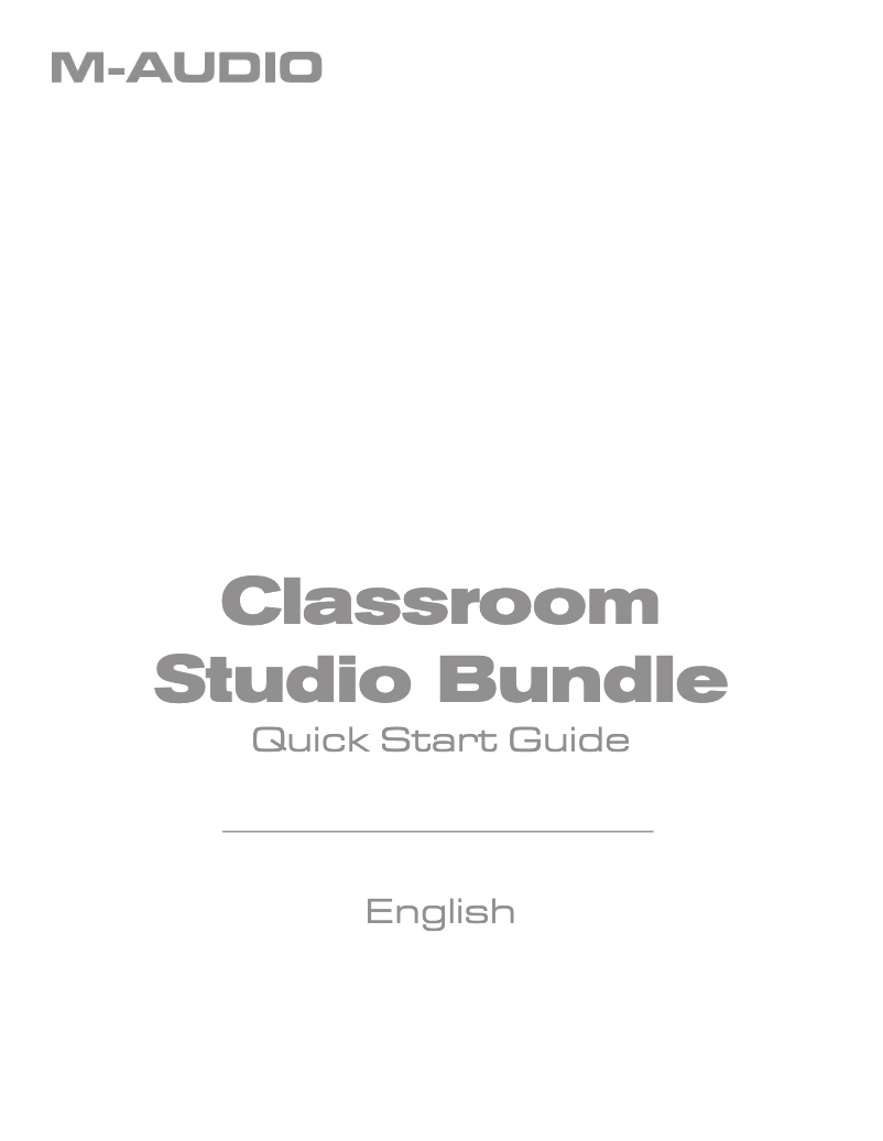 Page n°1 - Manuel utilisateur M-Audio Classroom Studio