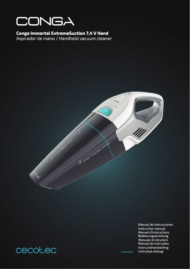 Page n°1 - Manuel utilisateur Cecotec Conga Immortal ExtremeSuction 7,4 V Hand