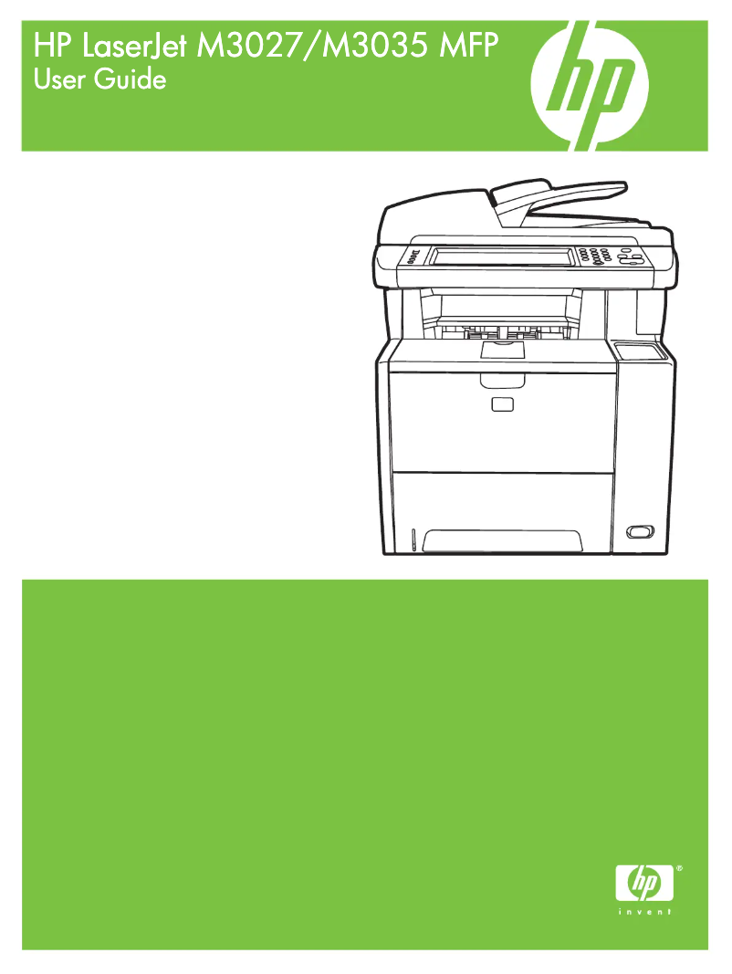 Image de la première page du manuel de l'appareil LaserJet M3027x