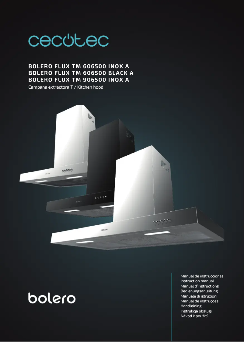 Page 1 de la notice Manuel utilisateur Cecotec Bolero Flux TM 606500 Inox A