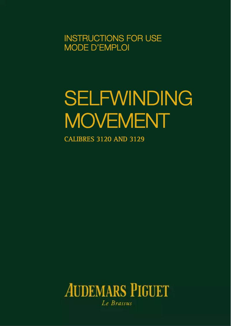 Page n°1 - Manuel utilisateur Audemars Piguet Royal Oak Offshore Diver