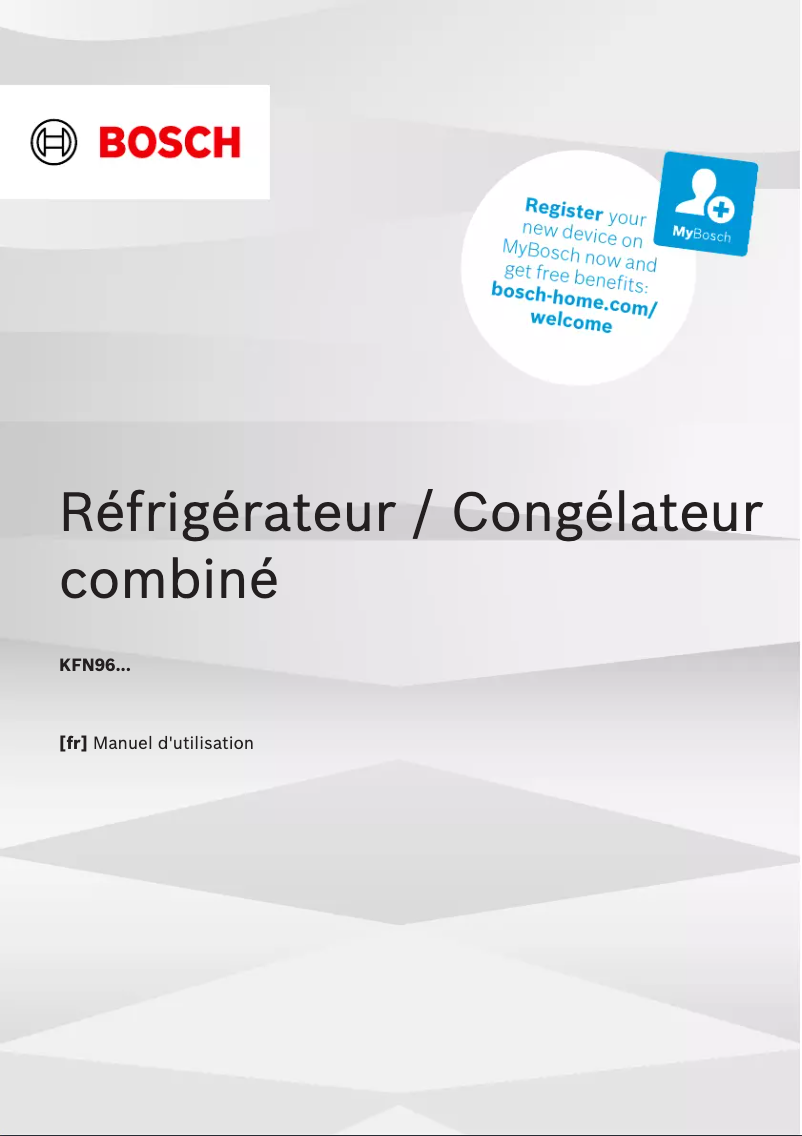 Page n°1 - Manuel utilisateur Bosch KFN96VPEA
