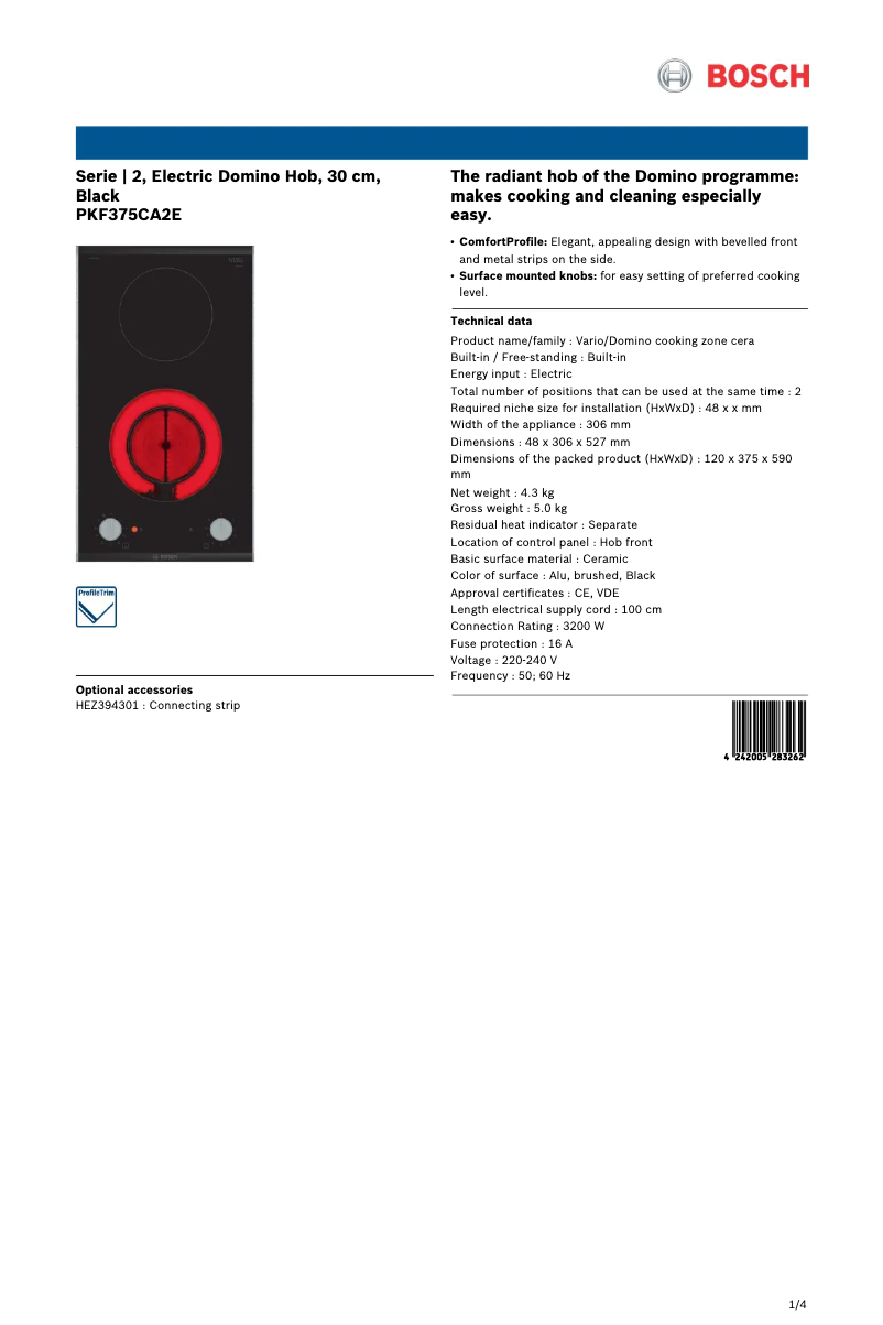 Imagen de la primera página del manual del dispositivo PKF375CA2E