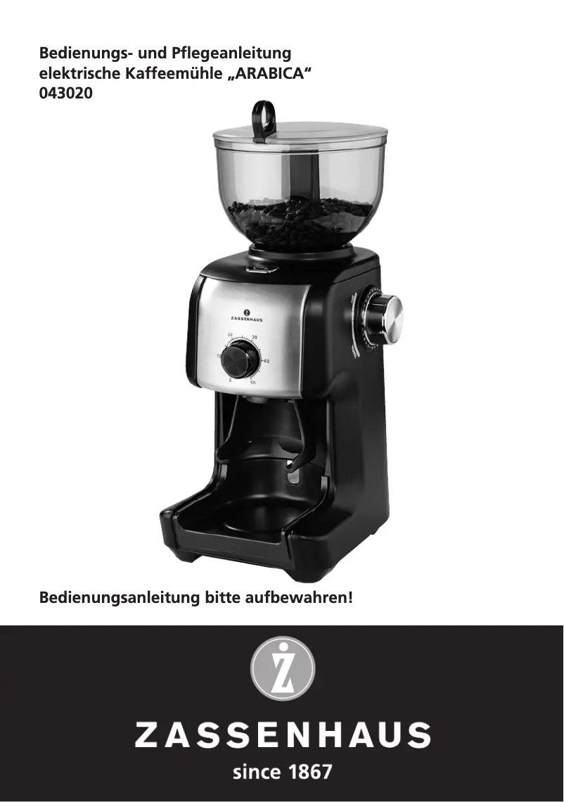 Image de la première page du manuel de l'appareil Arabica 043020