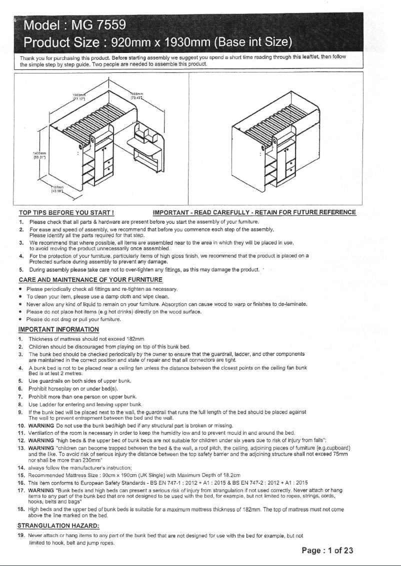 Image de la première page du manuel de l'appareil Taylor