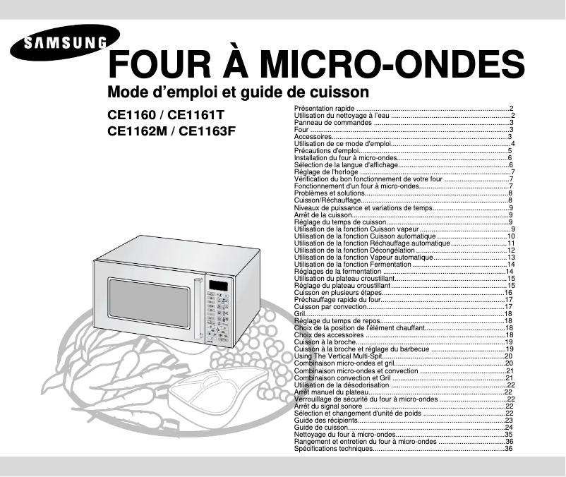 Página 1 del manual Manual de usuario Samsung CE1160