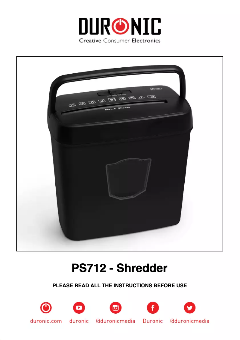 Page n°1 - Manuel utilisateur Duronic PS712