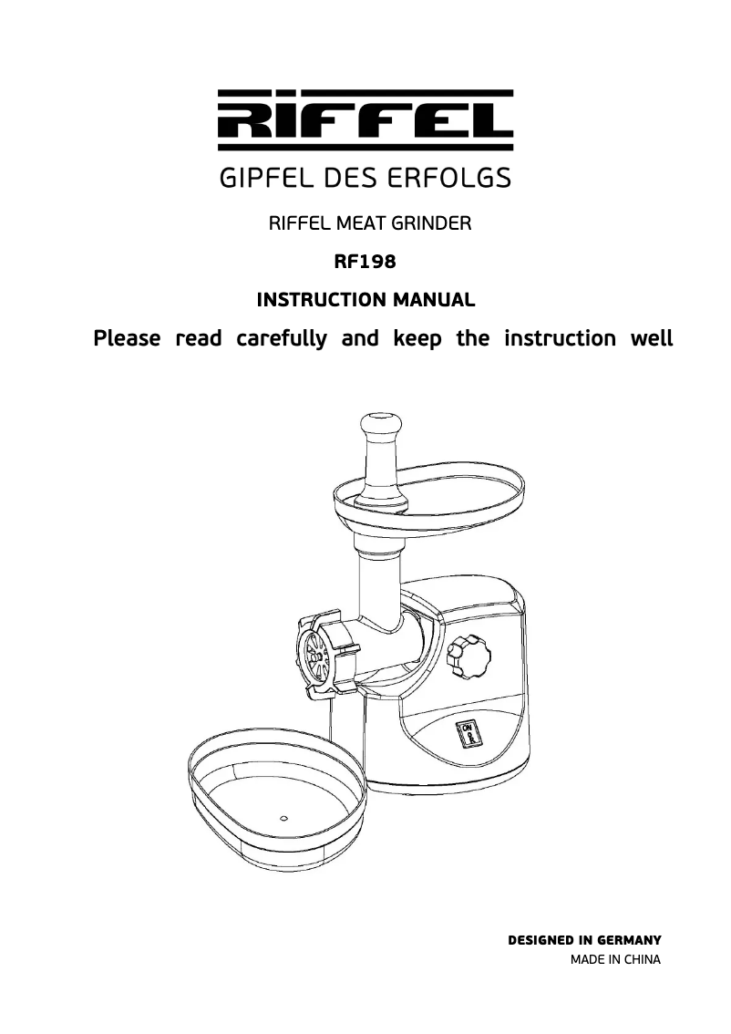 Imagen de la primera página del manual del dispositivo RF 198