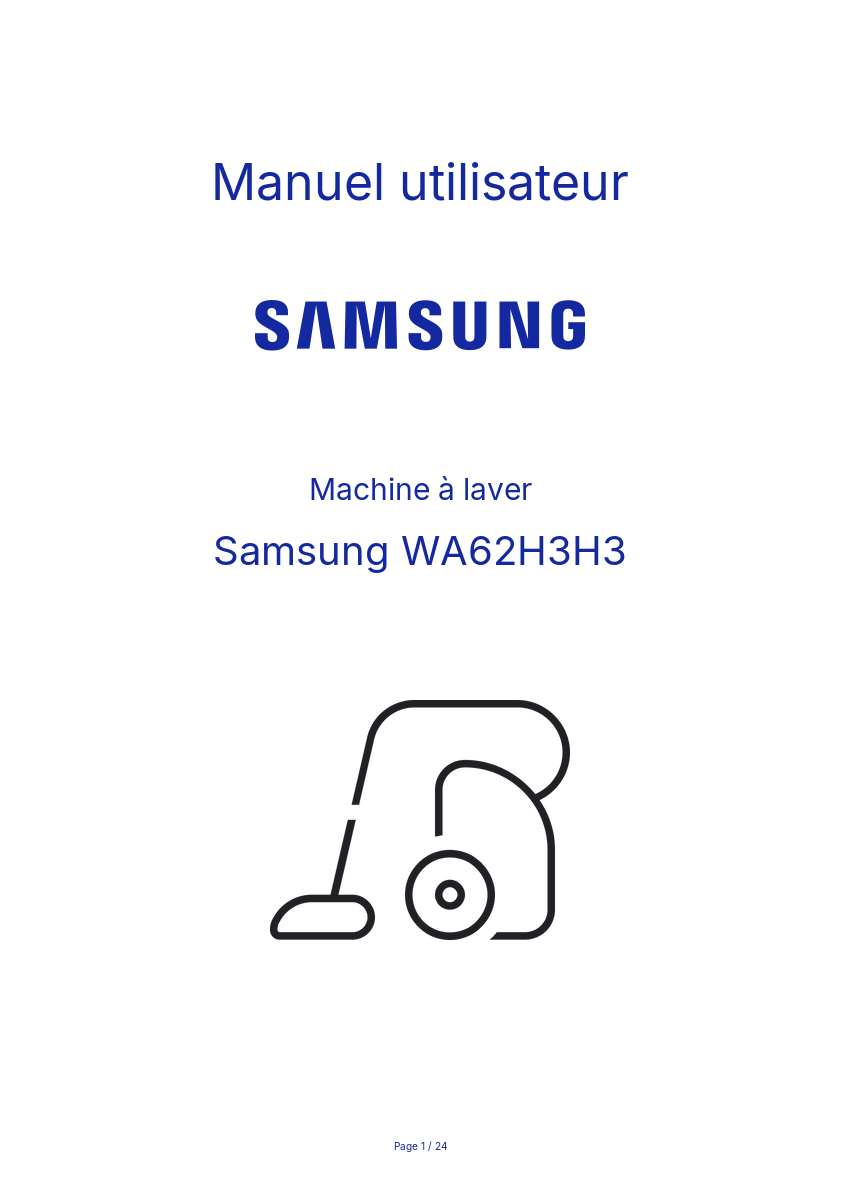 Page n°1 - Manuel utilisateur Samsung WA62H3H3