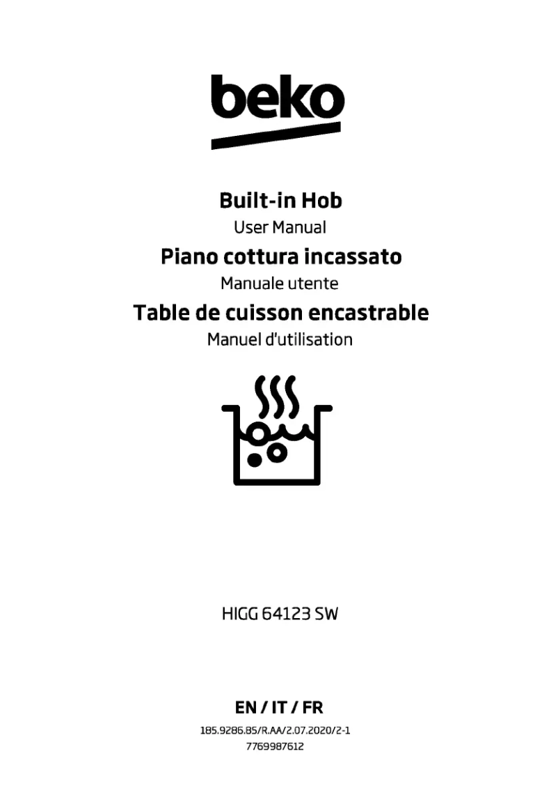 Page 1 de la notice Manuel utilisateur Beko HIGG 64123 SW