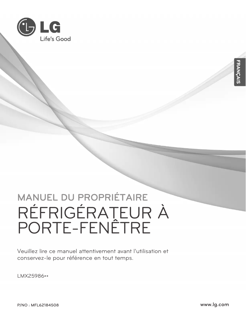 Page 1 de la notice Manuel utilisateur LG LMX25986ST