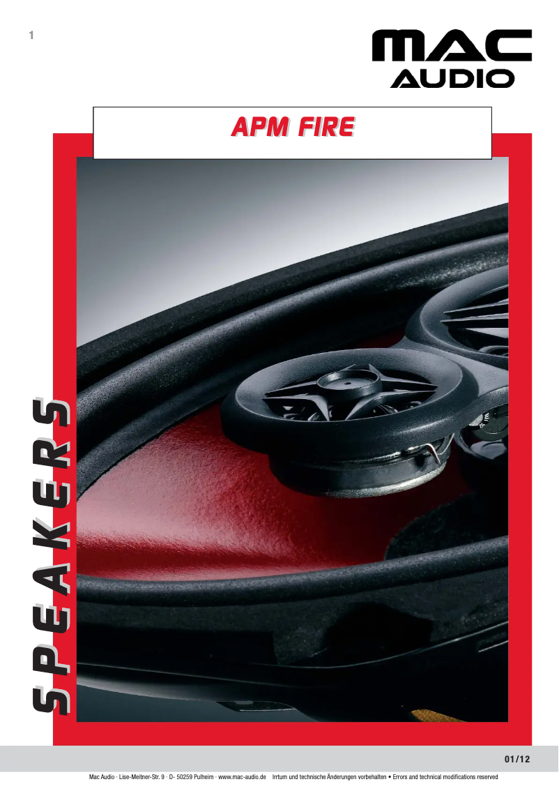 Page n°1 - Manuel utilisateur Mac Audio APM Fire 69.3