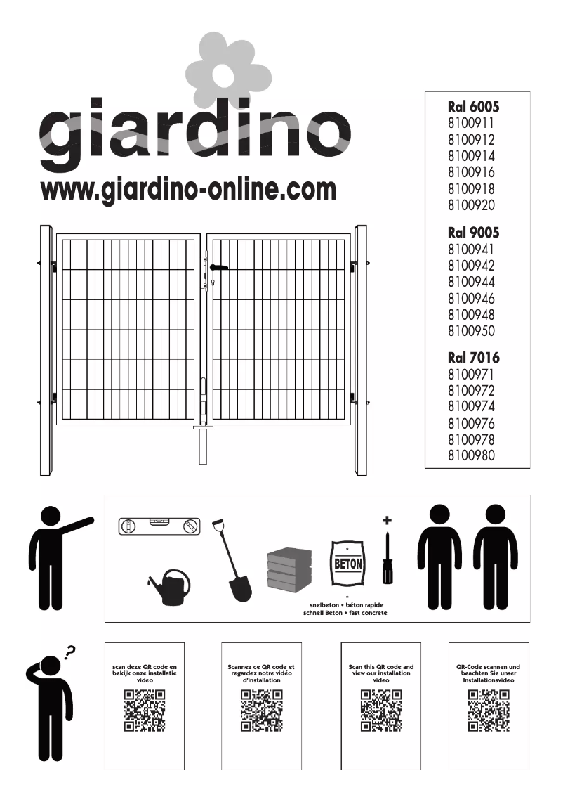 Page n°1 - Manuel utilisateur Giardino 8100941