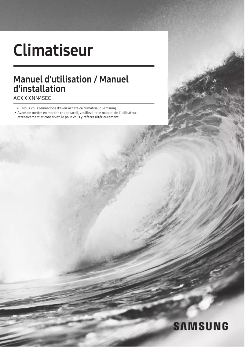 Page 1 de la notice Manuel utilisateur Samsung AC071NN4SEC