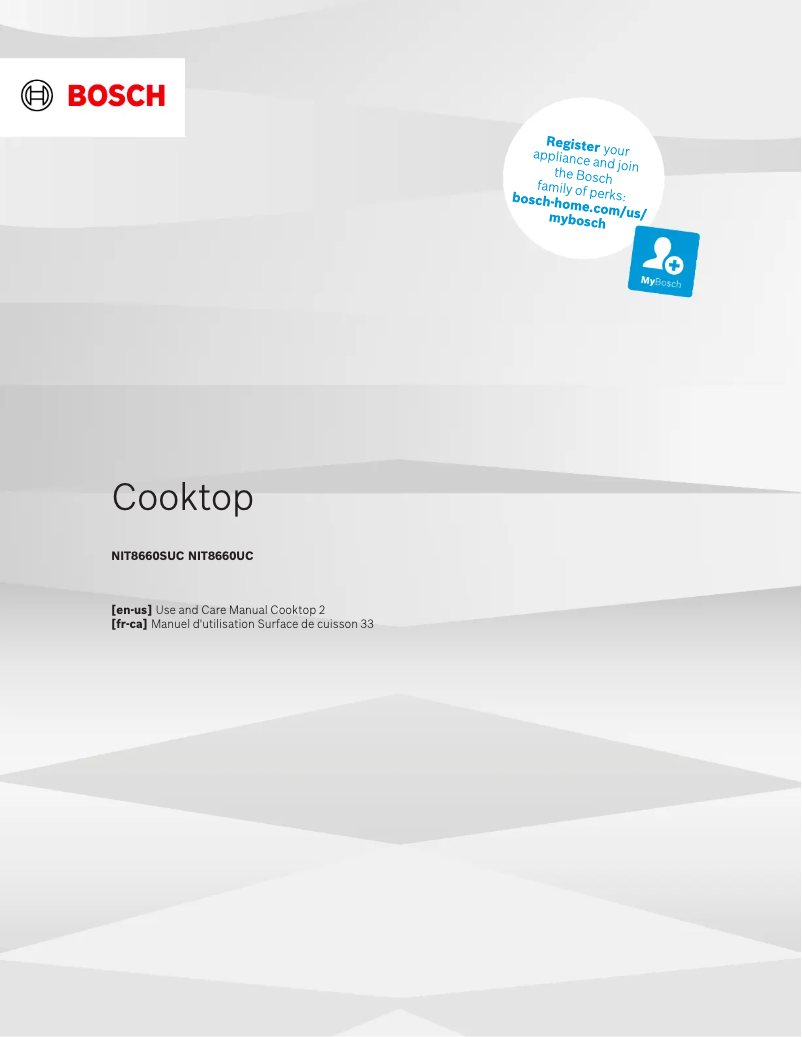 Page 1 de la notice Manuel utilisateur Bosch NIT8660UC