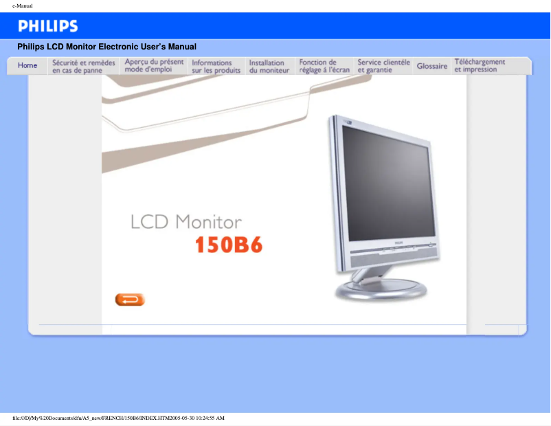 Página 1 del manual Manual de usuario Philips 150B6CS