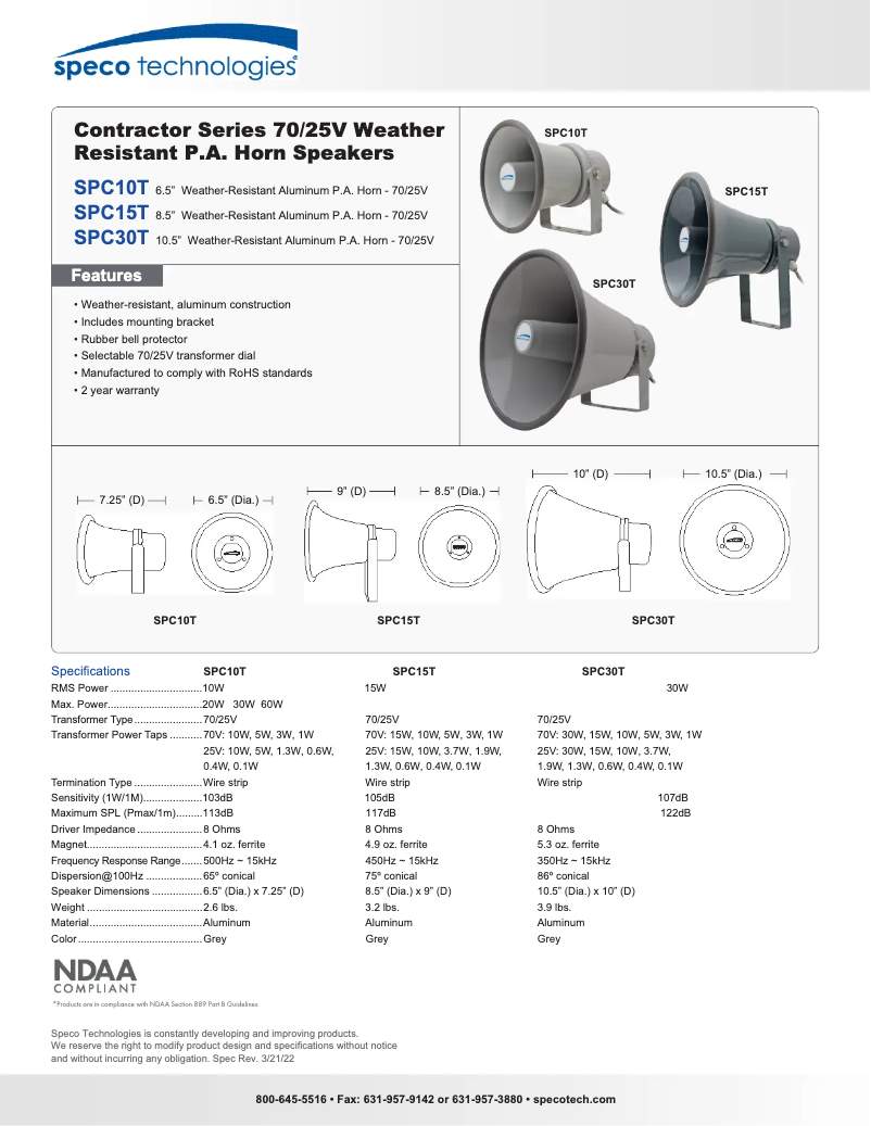 Image de la première page du manuel de l'appareil SPC10T