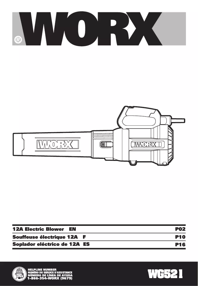 Page 1 de la notice Manuel utilisateur Worx WG521